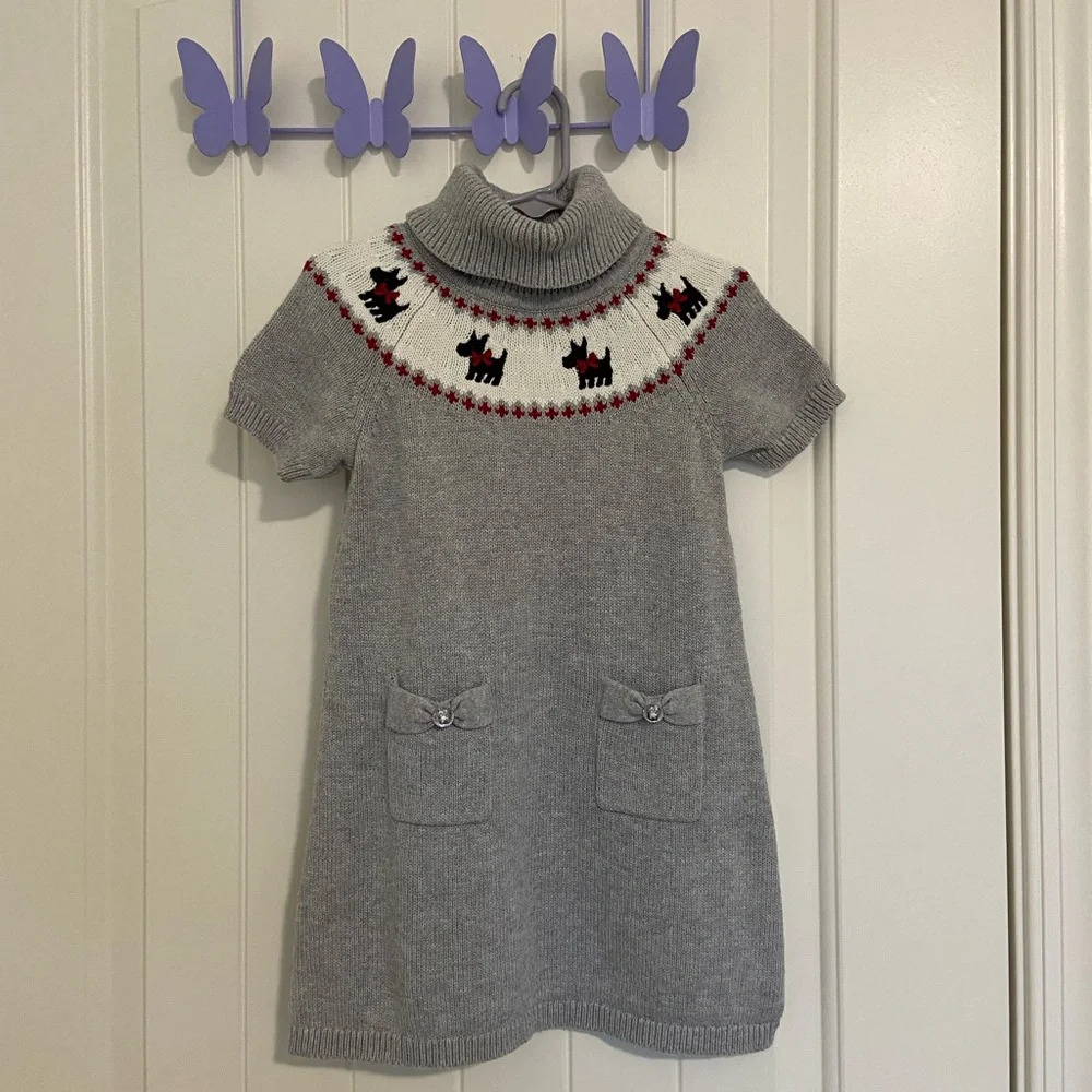 NWOT | Gymboree‎ toddler girl’s dog print turtleneck sweater dress — size 3